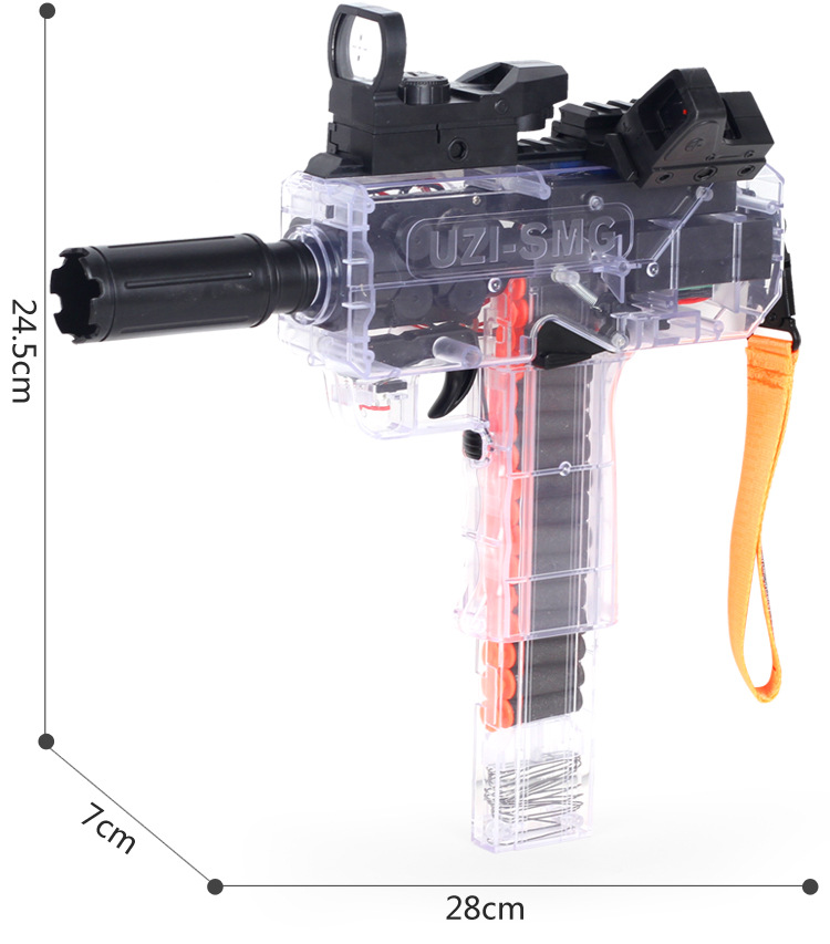 Uzi Electric Soft Bullet Gun Continuous Hair Eva Soft Ball Aiming Shooting High Shooting Speed Boy Eating Chicken Charging Toy Gun Cross-Border