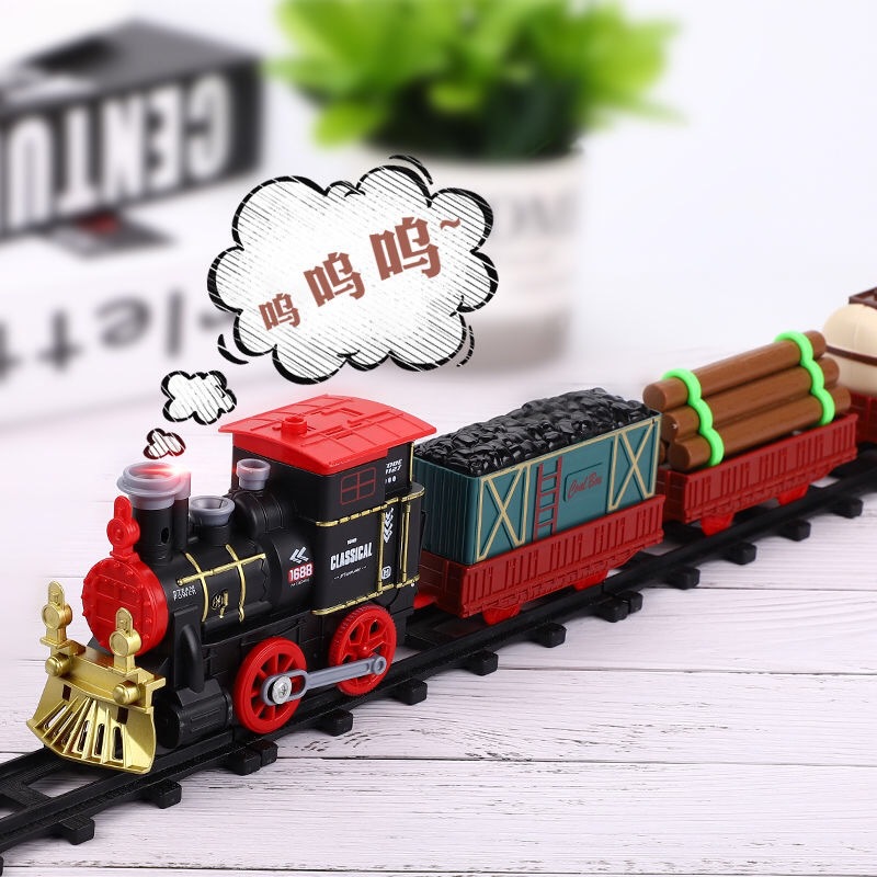 Simulation Electric Track Classical Model Toy High-Speed Train Retro Steam Train Toy Boy