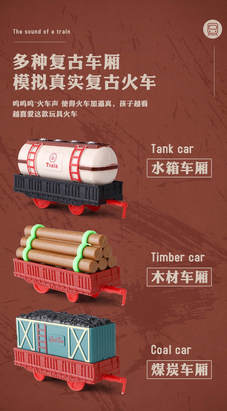 Simulation Electric Track Classical Model Toy High-Speed Train Retro Steam Train Toy Boy
