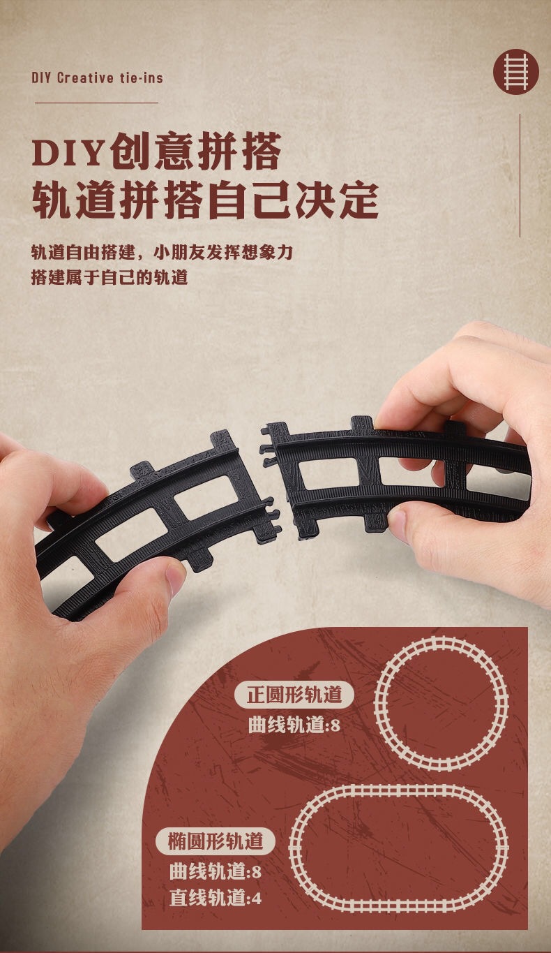 Simulation Electric Track Classical Model Toy High-Speed Train Retro Steam Train Toy Boy
