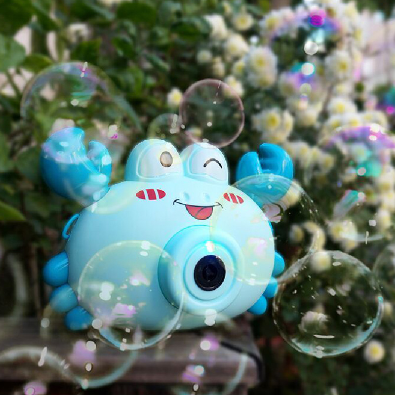 Crab Bubble Machine Children&#039;s Electric Music Toy Girl&#039;s Heart Fun Automatic Cartoon Bubble Blowing Camera