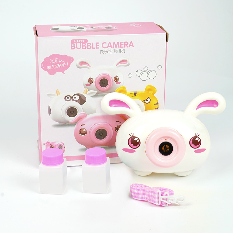 Tiktok Same Style Internet Celebrity Piggy Electric Bubble Maker Camera Light Music Children Stall Toy Factory Direct Sales