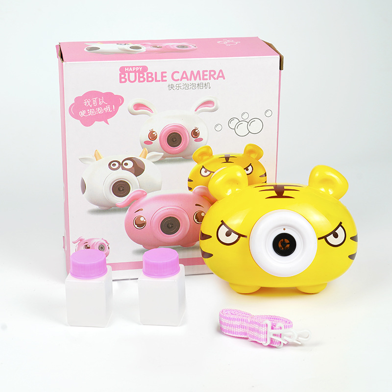 Tiktok Same Style Internet Celebrity Piggy Electric Bubble Maker Camera Light Music Children Stall Toy Factory Direct Sales