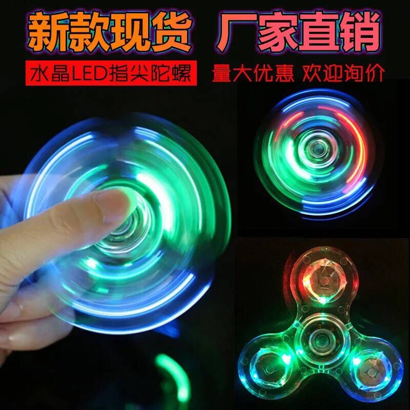 CrossBorder Fingertip Gyro Colorful ThreeLeaf Colorful Luminous Finger Rotating DoubleFaced Crystal Gyro Children's Toy CrossBorder Fingertip Gyro Colorful ThreeLeaf Colorful Luminous Finger Rotating DoubleFaced Crystal Gyro Children's Toy