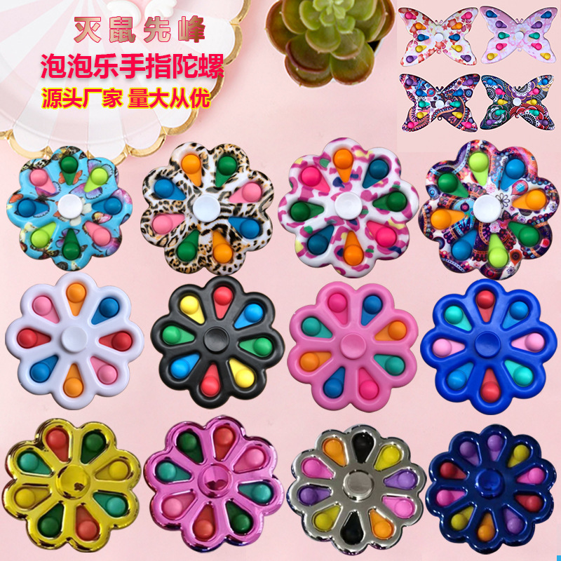 Fingertip gyro  Killer Pioneer Bubble Music Hand Spinner Rotating Printing Painted Fingertip Gyro Children Press Toy