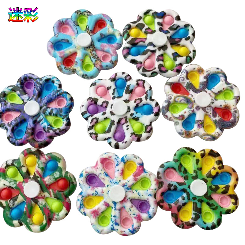 Fingertip gyro  Killer Pioneer Bubble Music Hand Spinner Rotating Printing Painted Fingertip Gyro Children Press Toy