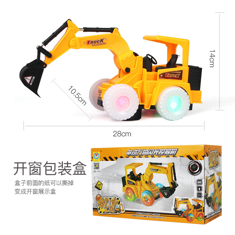 Electric Universal Excavator Colorful Light Music Electric Engineering Car Stall Night Market Children Excavator Toys