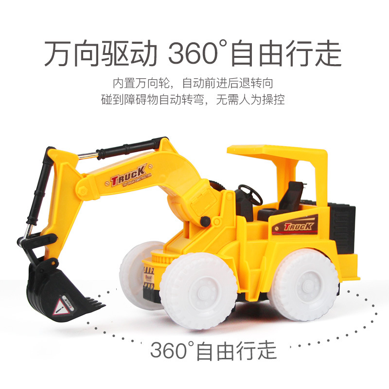 Electric Universal Excavator Colorful Light Music Electric Engineering Car Stall Night Market Children Excavator Toys