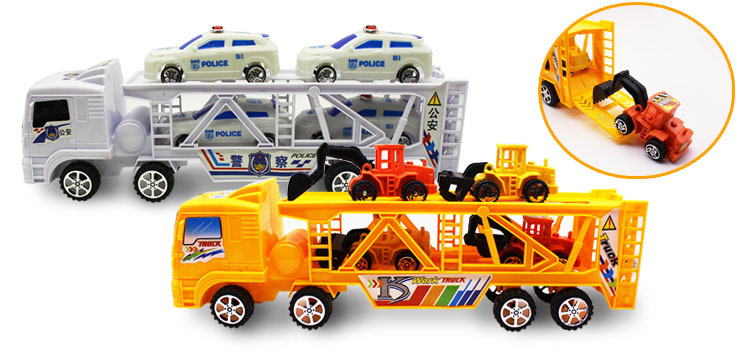 Simulation Inertia Truck Children's Toy Car Double-Layer Flat Toy Truck Large Double-Layer Trailer Engineering Vehicle