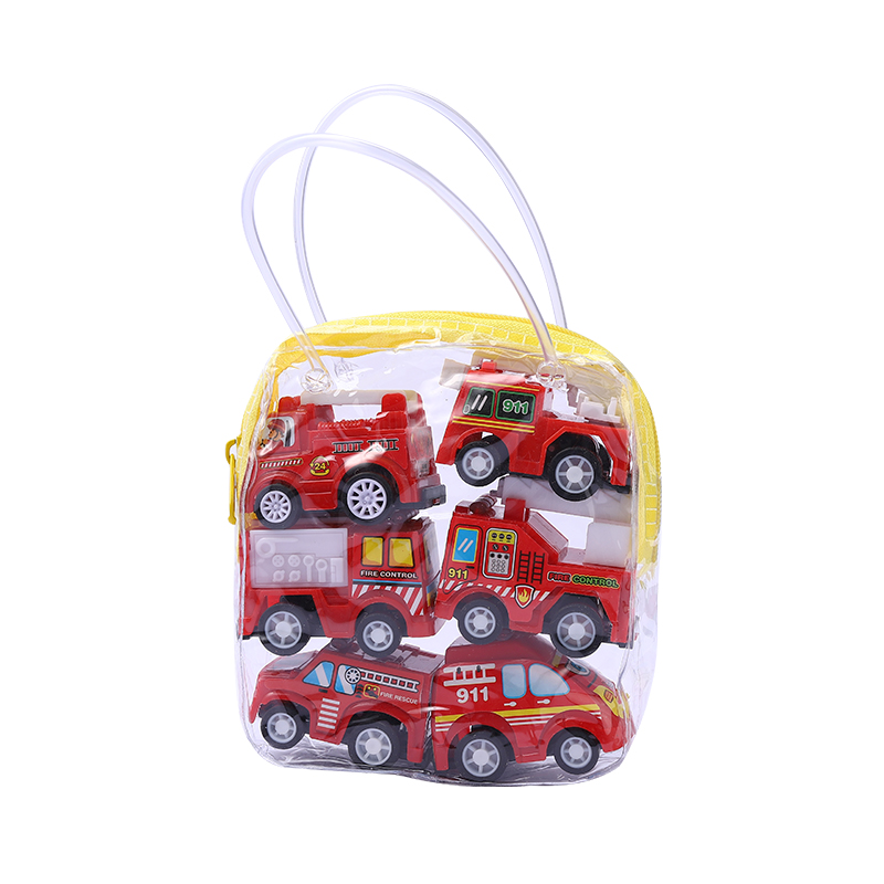 2571 Children&#039;s Power Control Car Toy 1 Bag 6 Mini Engineering Vehicle Fire Truck Boy Suit Toy Bag