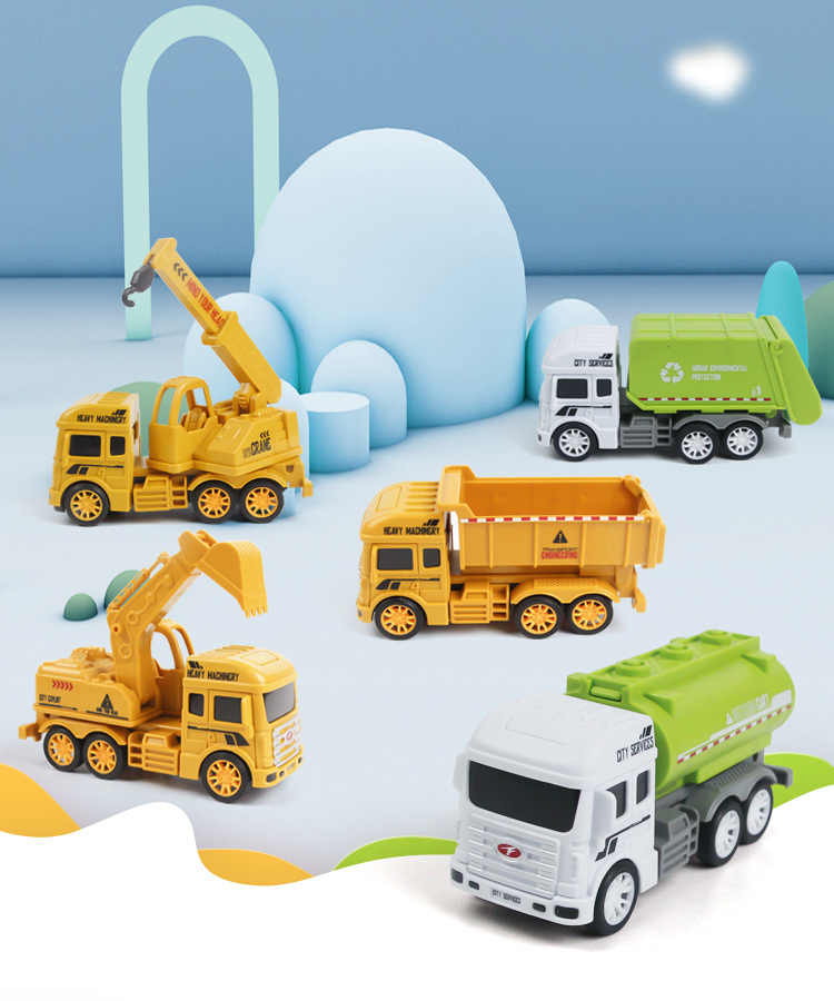 Children's Inertia Engineering Car Toys Excavator Sanitation Car Sliding Model Warrior Sliding Children's Toy Small Gift