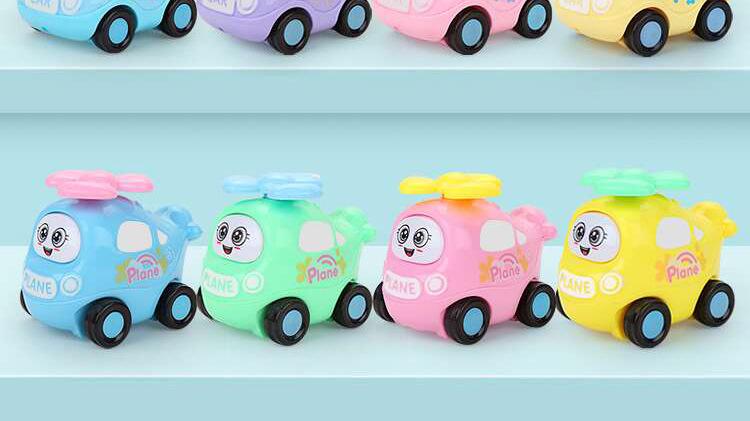 The Children inertial repulsion car toy car small plane plastic small toy cartoon mini engineering car set