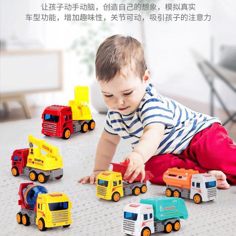 Cross-Border Inertia Warrior Engineering Vehicle Children&#039;s Toy Simulation Model Car Night Market Stall Toy Wholesale