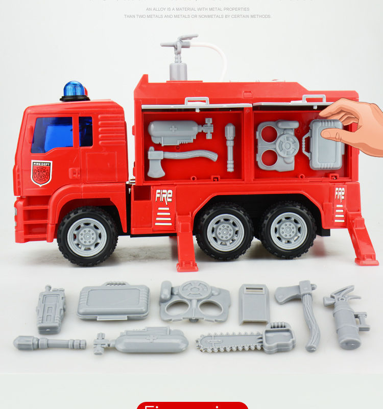 Children's Large Fire Truck Toy Car Water Spray Inertia Engineering Car Aerial Ladder Truck Fire Truck Boy Toy Car Children's Large Fire Truck Toy Car Water Spray Inertia Engineering Car Aerial Ladder Truck Fire Truck Boy Toy Car