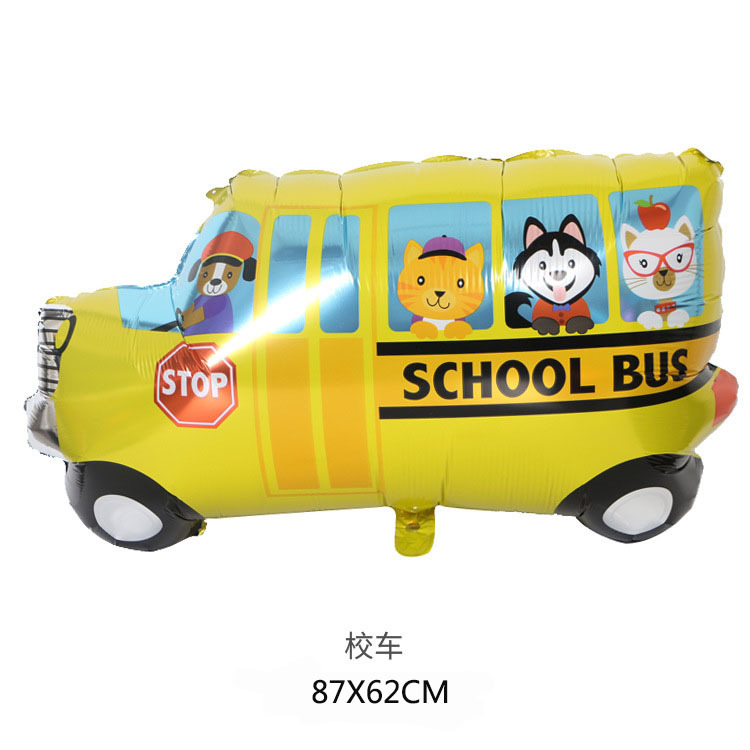 Engineering Vehicle Aluminum Film Balloon Train Tank Fire Truck Balloon Baby Birthday Car Party Deployment and Decoration