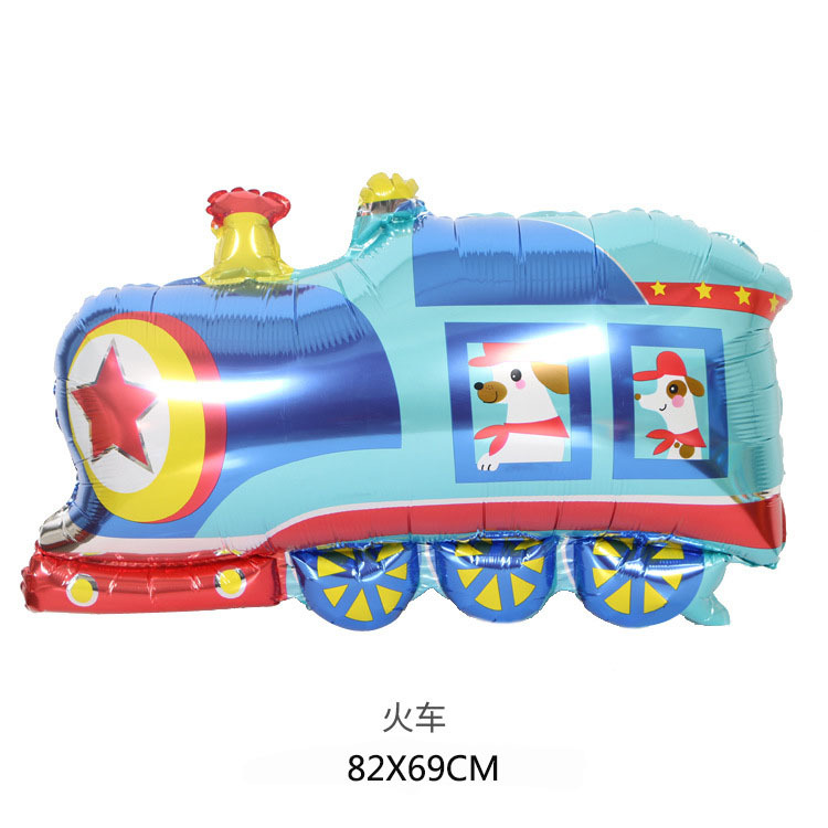 Engineering Vehicle Aluminum Film Balloon Train Tank Fire Truck Balloon Baby Birthday Car Party Deployment and Decoration