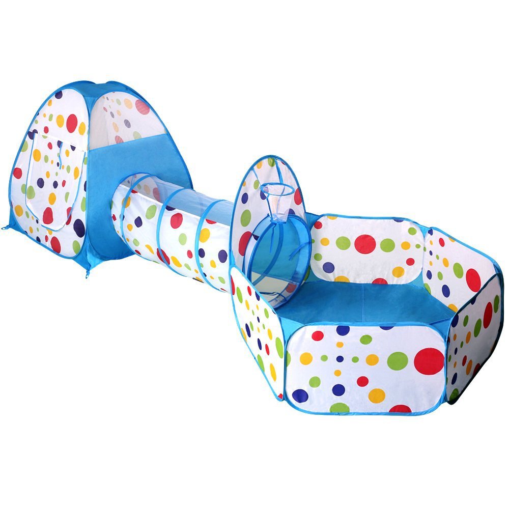 Cow Children&#039;s Tent Three-Piece Set 3 Shooting Ball Pool Crawl Tunnel Tent House Game House 03 Years Old Baby Toys