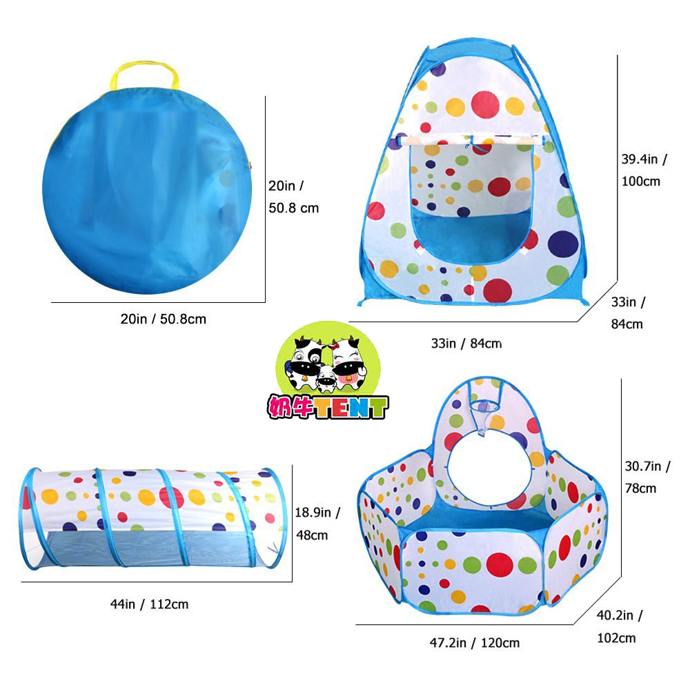 Cow Children's Tent Three-Piece Set 3 Shooting Ball Pool Crawl Tunnel Tent House Game House 03 Years Old Baby Toys Cow Children's Tent Three-Piece Set 3 Shooting Ball Pool Crawl Tunnel Tent House Game House 03 Years Old Baby Toys