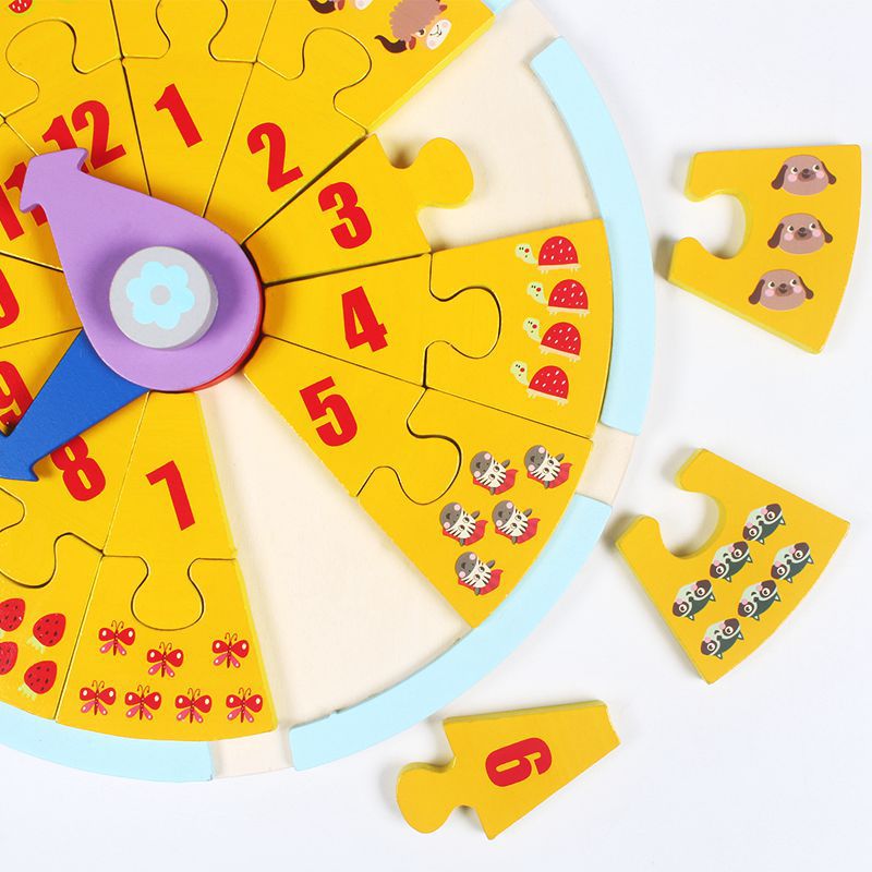 Babies&#039; Intelligence Development Early Education Puzzle Building Blocks Shape Matching Cognitive Multifunctional Graphic Clock Baby Toys