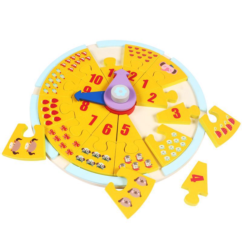 Babies&#039; Intelligence Development Early Education Puzzle Building Blocks Shape Matching Cognitive Multifunctional Graphic Clock Baby Toys