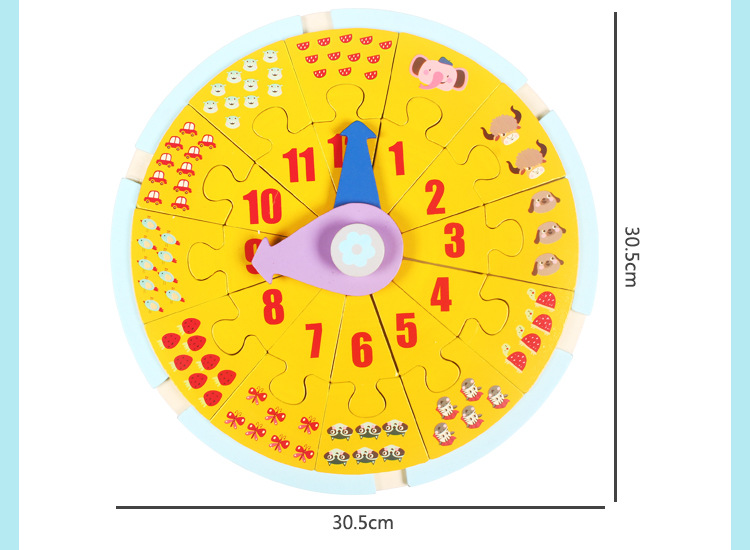 Babies' Intelligence Development Early Education Puzzle Building Blocks Shape Matching Cognitive Multifunctional Graphic Clock Baby Toys