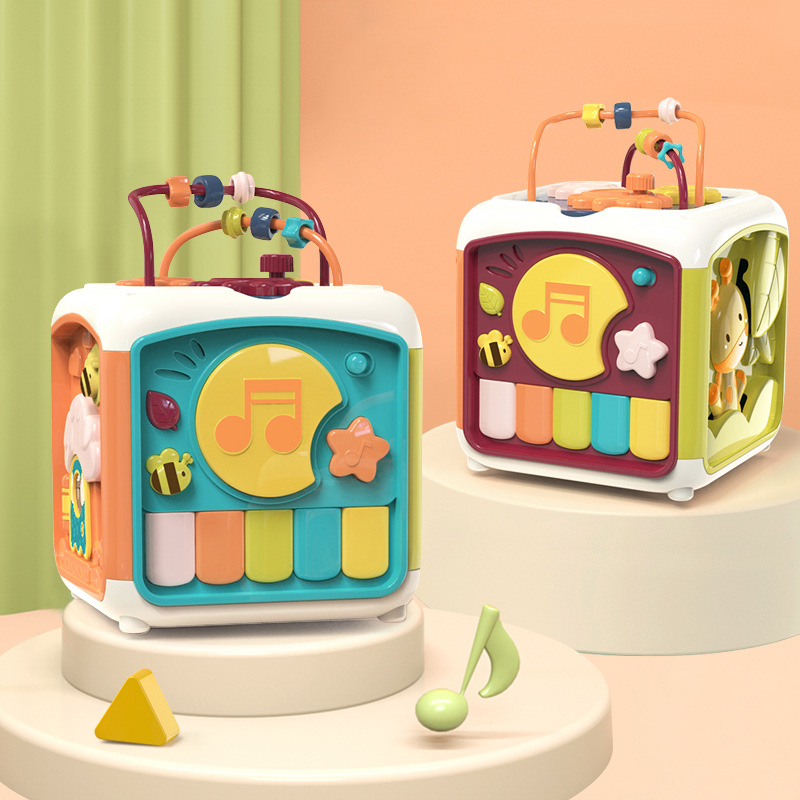 Baby Toys Music Drum Children Hand Drum Heptahedron Educational Music 6 Months Baby Early Childhood Education 0-1 Years Old