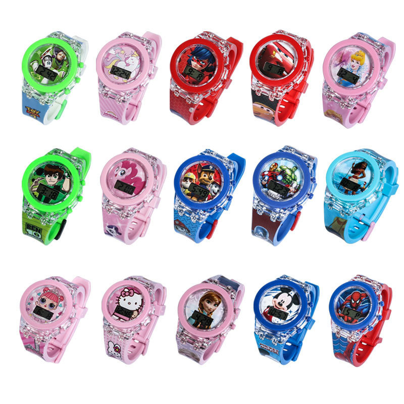 Foreign Trade Hot Selling Children's Cartoon Watch Girl Boy Cute with Light Baby Toys Watch Exquisite Electronic Watch Foreign Trade Hot Selling Children's Cartoon Watch Girl Boy Cute with Light Baby Toys Watch Exquisite Electronic Watch