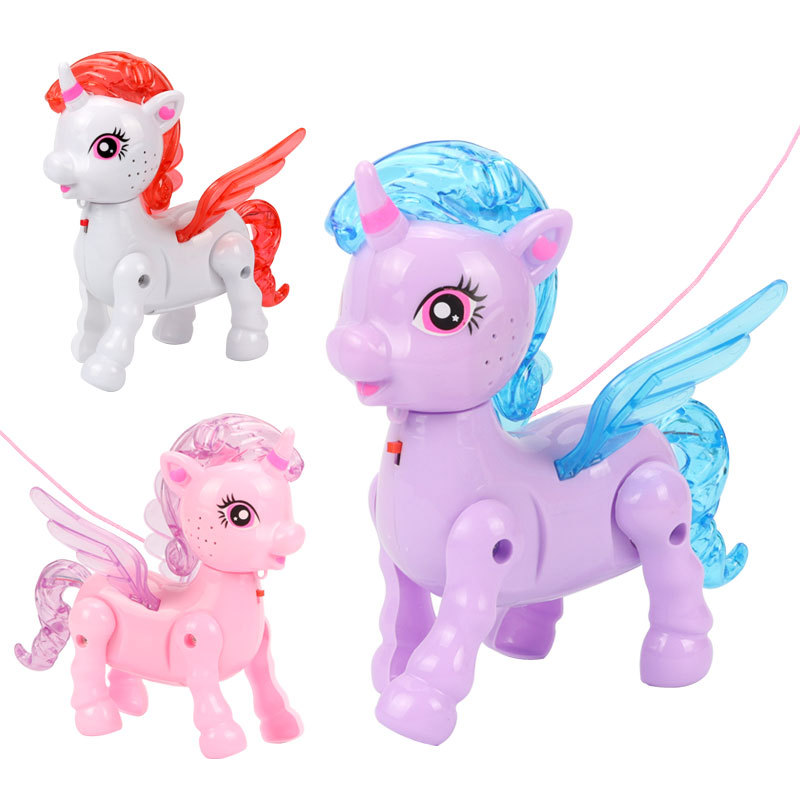 Electric Rope Unicorn Luminous Band Music Rope Animal Walking Doll Horse Children Stall Toy Wholesale