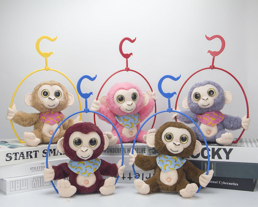 Cross-Border Electric Monkey Recording and Speaking Will Swing around Little Monkey Voice Changing Monkey Plush Toy Doll