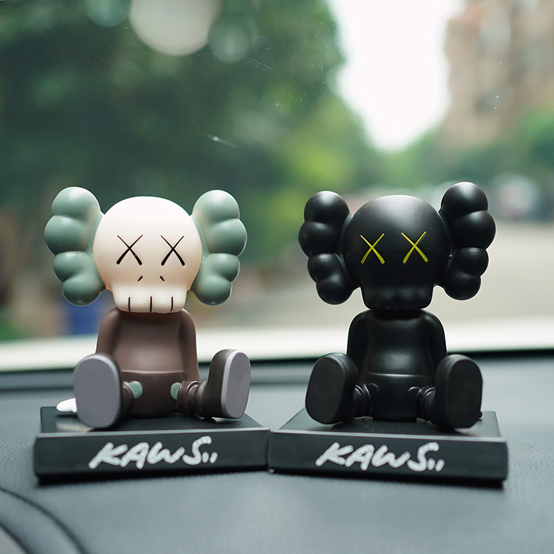 XX Eye Bobble Head Doll Car Decoration Mobile Phone Bracket Ins Trendy Driving Interior Trim Cute Creative Interior Decorations