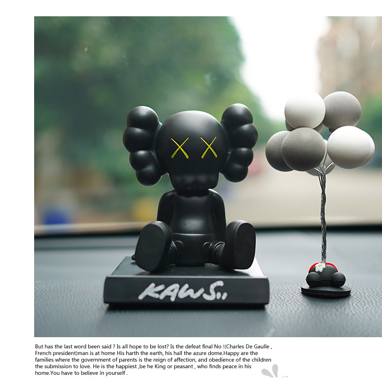 XX Eye Bobble Head Doll Car Decoration Mobile Phone Bracket Ins Trendy Driving Interior Trim Cute Creative Interior Decorations