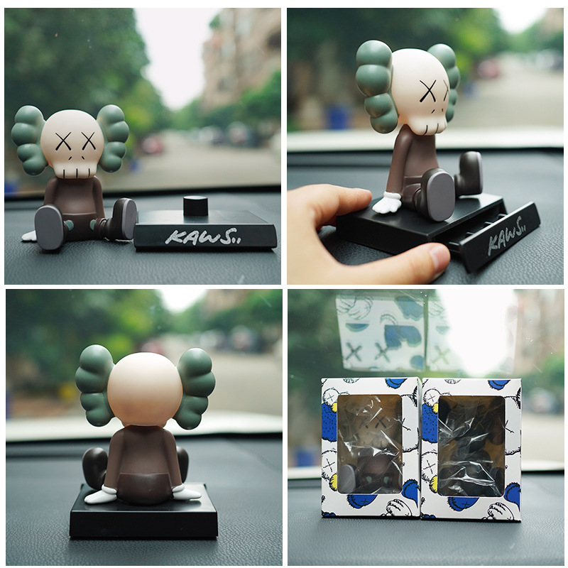 XX Eye Bobble Head Doll Car Decoration Mobile Phone Bracket Ins Trendy Driving Interior Trim Cute Creative Interior Decorations