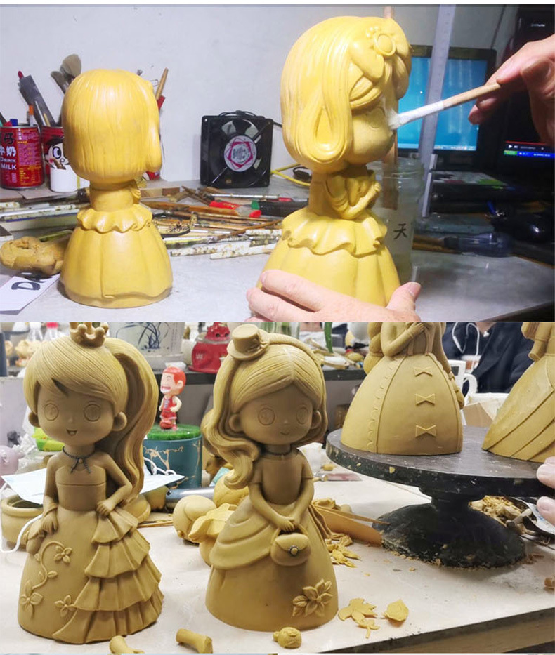 Non-Plaster Doll White Body Mold Princess Painted Vinyl White Body Children's DIY Graffiti Vinyl Coin Bank Toy