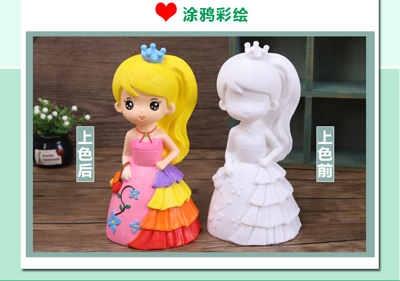 Drop-Resistant Plaster Doll White Body Wholesale Graffiti Doll Hand Painting DIY Educational Toys Pig Children's Toys