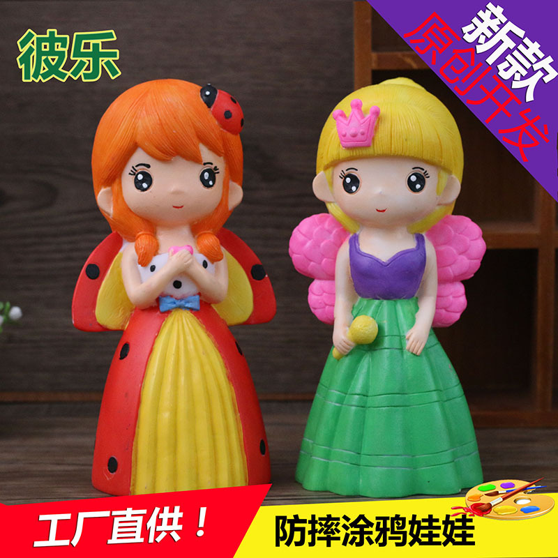 Children&#039;s Handmade Doodle Broken Stone Plaster Doll DIY Painted Vinyl Figurine Enterprise Parent-Child Activity Gift