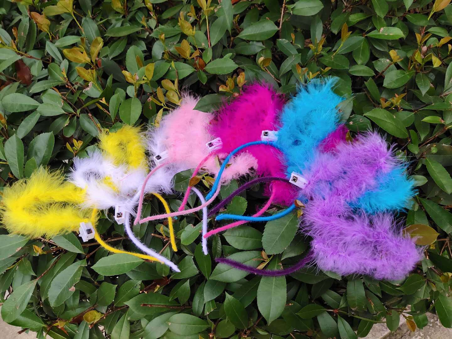 New Luminous Lengthened 14 Lamp Feather Rabbit Ears Hair Hoop Plush Rabbit Headband Luminous Toys Wholesale New Luminous Lengthened 14 Lamp Feather Rabbit Ears Hair Hoop Plush Rabbit Headband Luminous Toys Wholesale