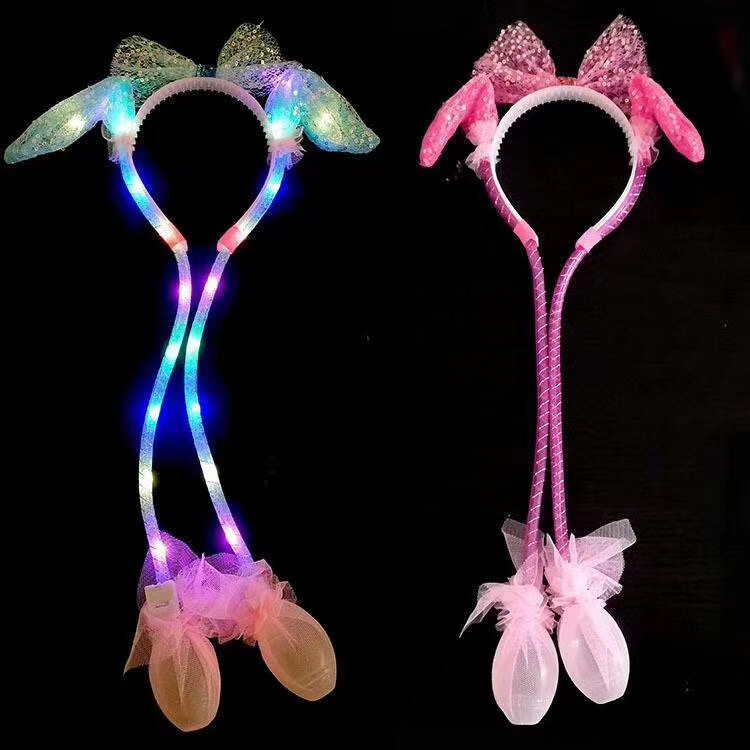 Hand Pinch Ears Moving Rabbit Ears Hair Clip Headband Head Buckle Stall Night Market Hot Selling Luminous Toys Hand Pinch Ears Moving Rabbit Ears Hair Clip Headband Head Buckle Stall Night Market Hot Selling Luminous Toys