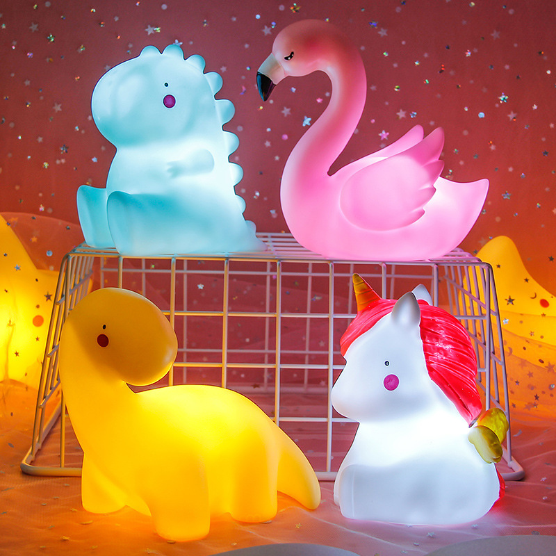 Cartoon Ins Popular Bedroom Bedside Small Night Lamp Vinyl Children&#039;s Stall Luminous Toys Christmas Gift Wholesale