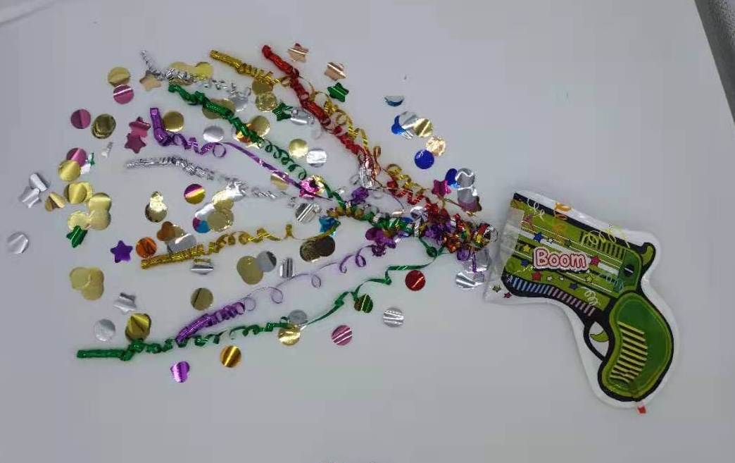Toy Plastic Fireworks Display Small Pistol New Children Adult Birthday Party Supplies Sequins Paper Fireworks Display Gun Safety