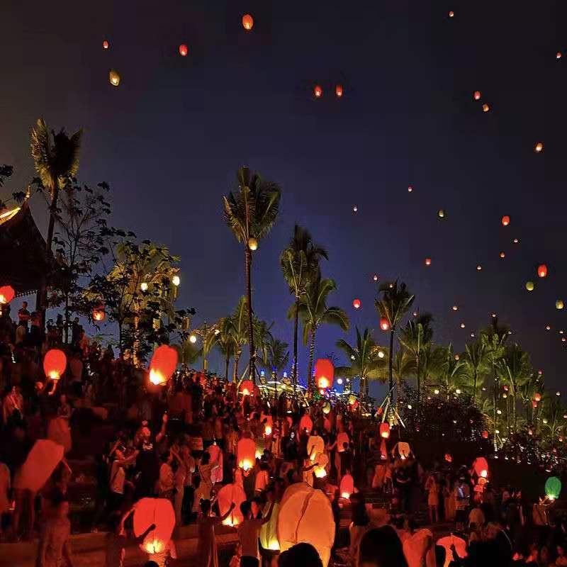 Kongming Lantern Blessing Wishing Lamp Factory Wholesale Color Flame Retardant Paper River Lanterns Sky Lantern Festive Supplies Foreign Trade In Stock