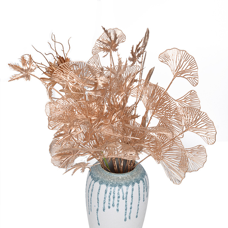 Simulation Hollyberry Wedding New Year Decoration Blessing Bucket Golden Fan Maple Leaf Ginkgo Leaf Rich Fruit Artificial Flower