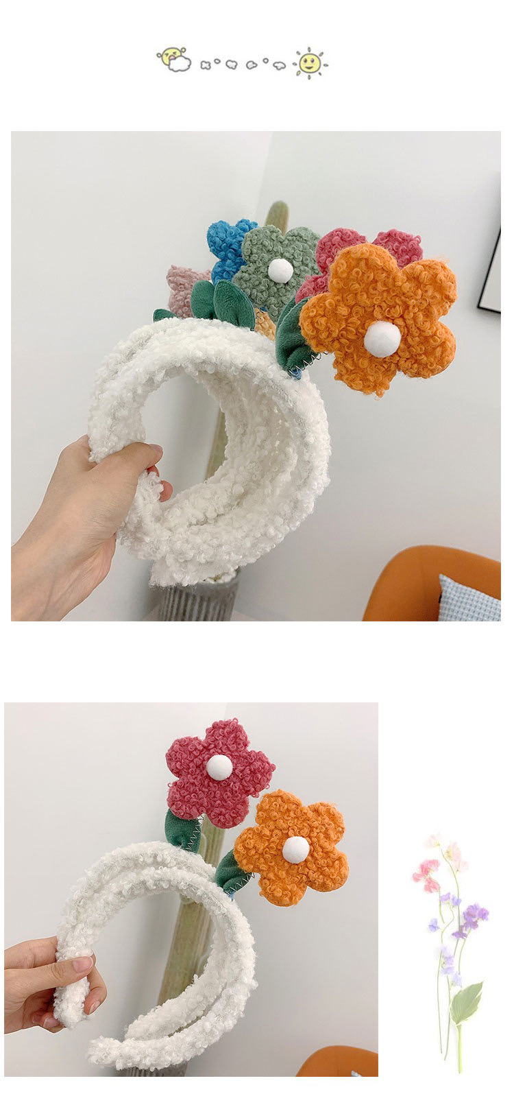 Women's Team Same Style TikTok Headband Female Face Wash Headband Cartoon Plush Headband Cute Little Flowers Hair Clip Headdress Women's Team Same Style TikTok Headband Female Face Wash Headband Cartoon Plush Headband Cute Little Flowers Hair Clip Headdress