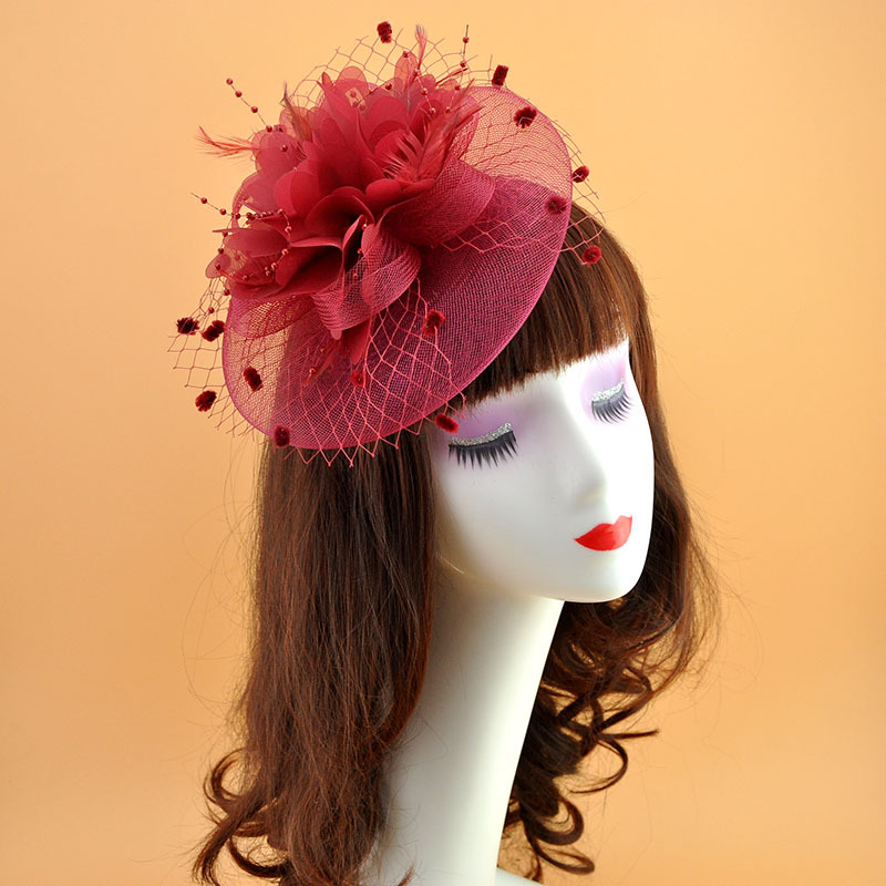 European and American Feather Headwear Headdress Flower Bride Net Yarn Flowers Barrettes Top Hat Hair Accessories Amazon Head Accessories European and American Feather Headwear Headdress Flower Bride Net Yarn Flowers Barrettes Top Hat Hair Accessories Amazon Head Accessories