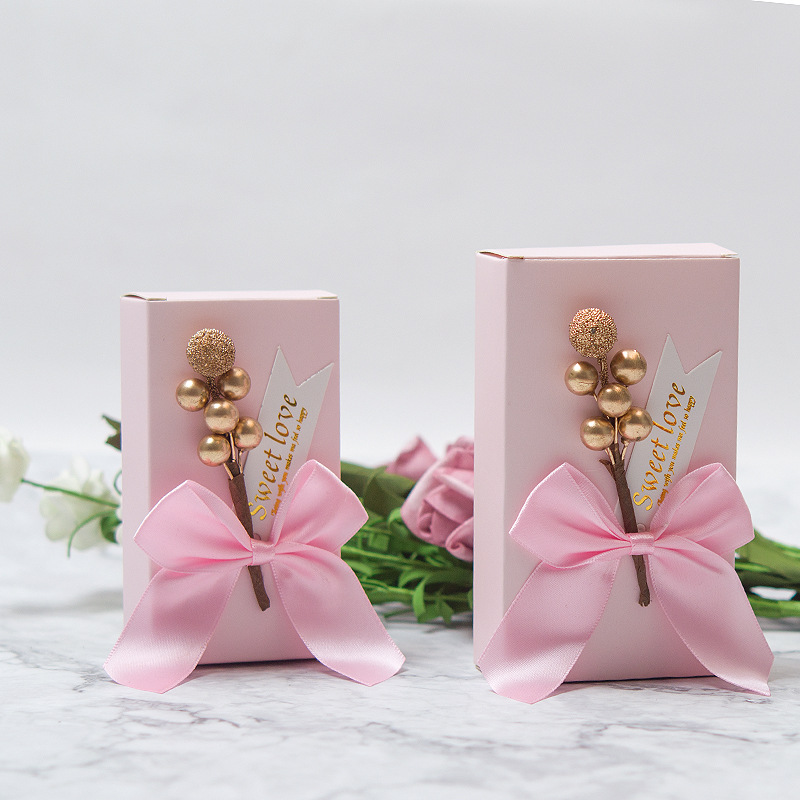 New Internet Celebrity Wedding Candies Box Rectangular Gift Folding Paper Wedding Candies Box Wedding Packaging Candy Box in Stock