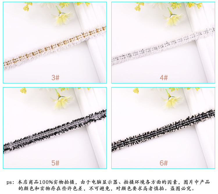 Ribbons  Environmental Protection Chanel-Style Gold and Silver Silk Lace Clothing Accessories Ethnic Style Lace Ribbon