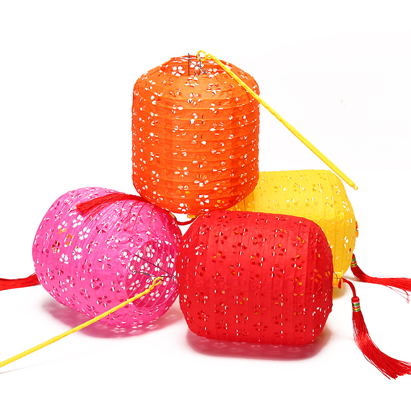 Spring Festival Children&#039;s Handmade Lantern New Year Pendant Portable Luminous Hollow-out Lantern Kindergarten DIY GD Material Package