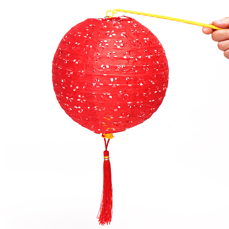 Spring Festival Children&#039;s Handmade Lantern New Year Pendant Portable Luminous Hollow-out Lantern Kindergarten DIY GD Material Package