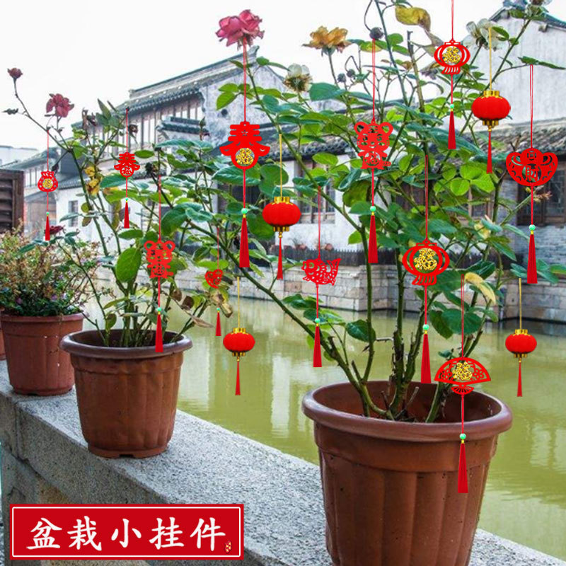 festival pendant  Pepper Ornaments Tiger New Year Holiday Scene Layout Waterproof Indoor Decoration Potted Pendant