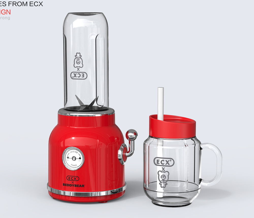 Authentic BEDDYBEAR ECX Juicer Retro Automatic Household Portable Juice Food Mixer Fruit Bumper Machine