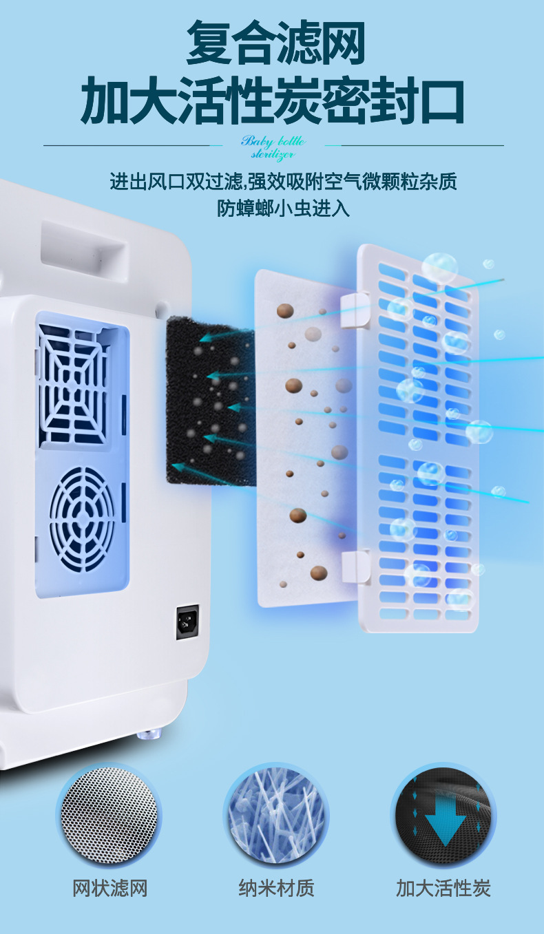 UV UV Baby Sterilizer Baby and Infant Feeding Bottle Disinfection Cabinet Small Household Clothes Feeding Bottle Disinfection Cabinet